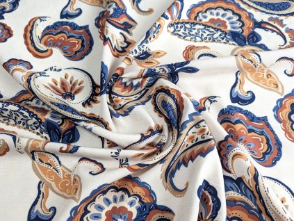 Viskózová látka s orientálním vzorem