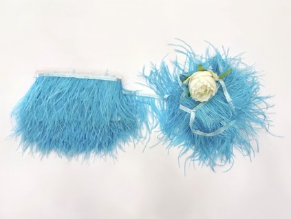 Pštrosí peří - tyrkysové