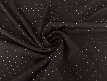 Krepová šatovka s kamínky - čokoládově hnědá