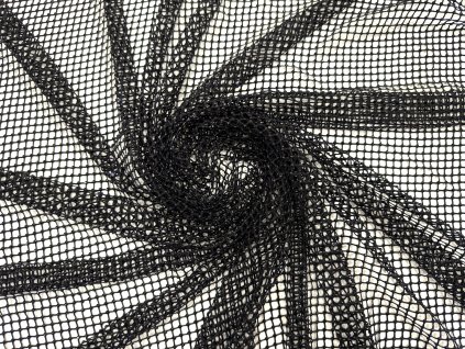 Černá strečová síťka s černými kamínky