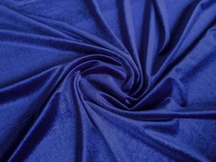 Samet velur elastický, modrý