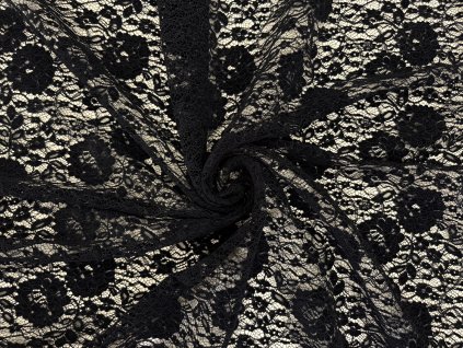 Sametová francouzská krajka s květinovým motivem