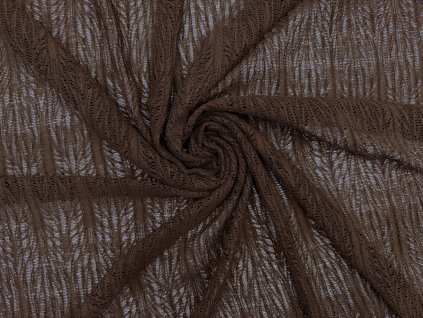 Krajka s organickým vzorem - čokoládová