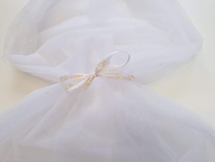 Tyl závojový třpytivý bílý