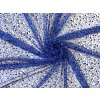 Tyl s korálky a flitry, královsky modrý