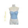 Bledě modrý korzet s 3D krajkou