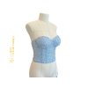 Bledě modrý korzet s 3D krajkou