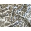 Satén Shimmer leopardí vzor, stříbrno-béžový