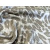 Satén Shimmer leopardí vzor, stříbrno-béžový