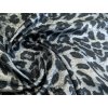 Satén Shimmer leopardí vzor, stříbrno-černý