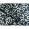 Satén Shimmer leopardí vzor, stříbrno-černý
