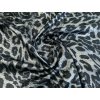 Satén Shimmer leopardí vzor, stříbrno-černý