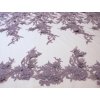 Dusty Purple 3D krajka s perličkami a korálky