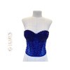 Luxusní korzet s ručním zdobením – královsky modrý