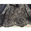 Vyšívaná krajka na tylu s paisley vzorem - černá