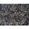 Vyšívaná krajka na tylu s paisley vzorem - černá
