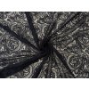 Vyšívaná krajka na tylu s paisley vzorem - černá