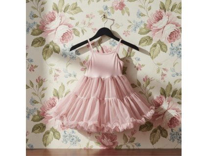 Šaty petit spaghetti - pudrově růžová