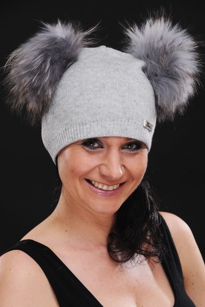 Kašmírová čepice LASENKA GRAY