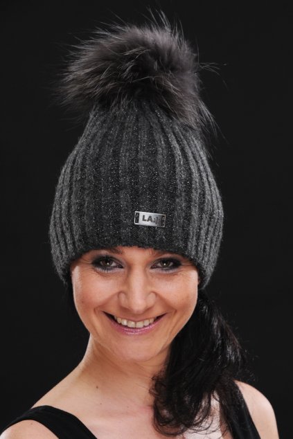 Vlněná čepice LASENKA DARK GRAY DIAMOND