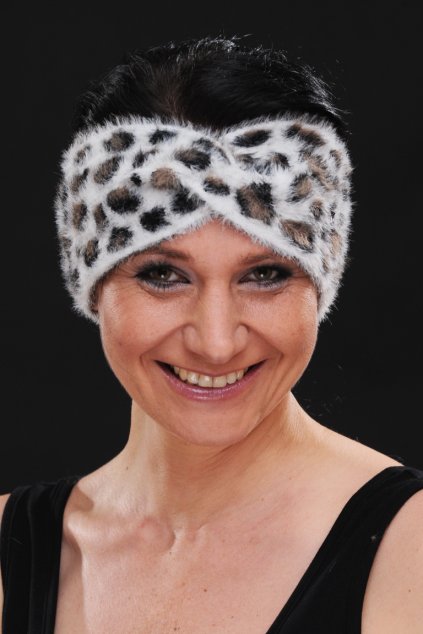 Tygrovaná čelenka LASENKA WHITE1