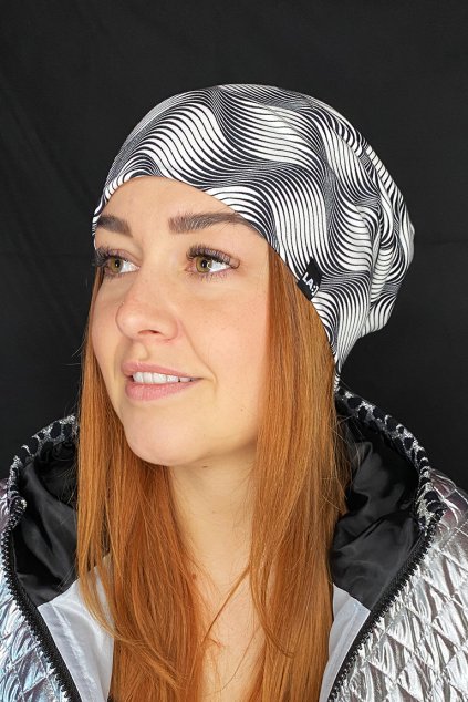 Bavlnena cepice LASENKA wave black 1
