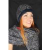 Cepice LASENKA vlna black white 1