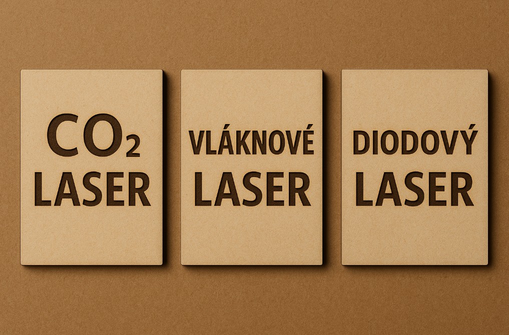 Typy laserů pro gravírování: CO2, vláknové, diodové a další