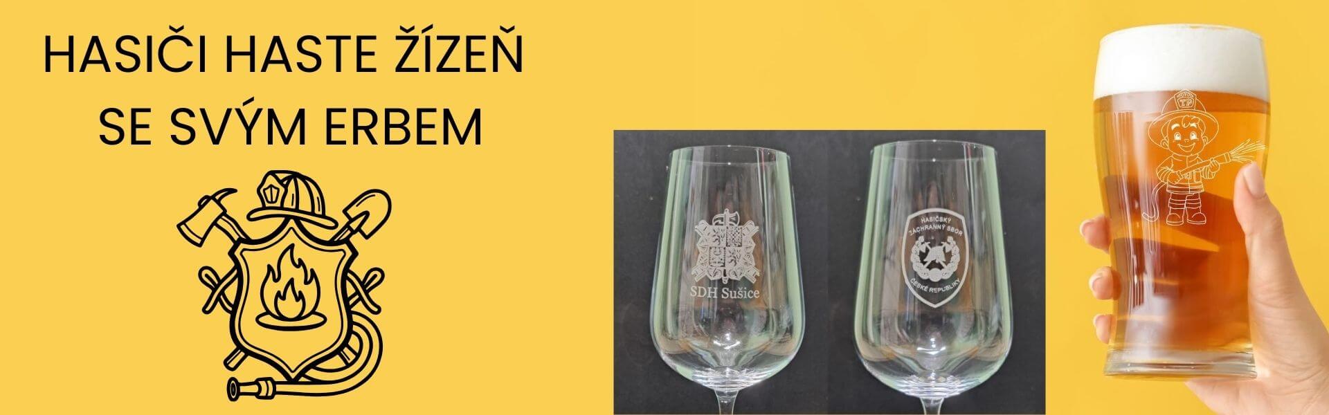 Gravírování sklenic pro hasiče