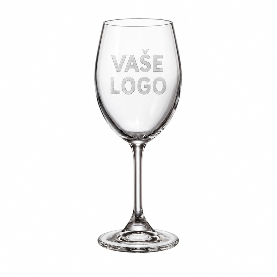 Sklenička na víno 0,25 l s ukázkou gravírování VAŠE LOGO