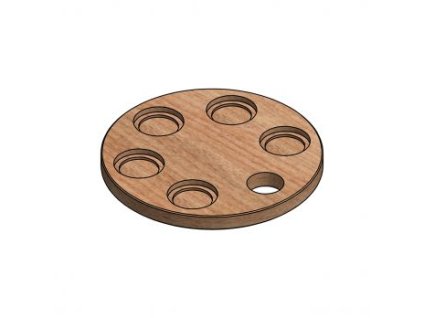 Degustační prkénko kulaté 5 otvorů.