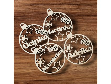 Vianočná guľa s menom veľká