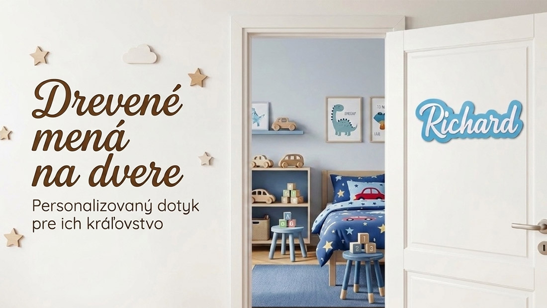 Drevené mená na stenu do detskej izby pre deti