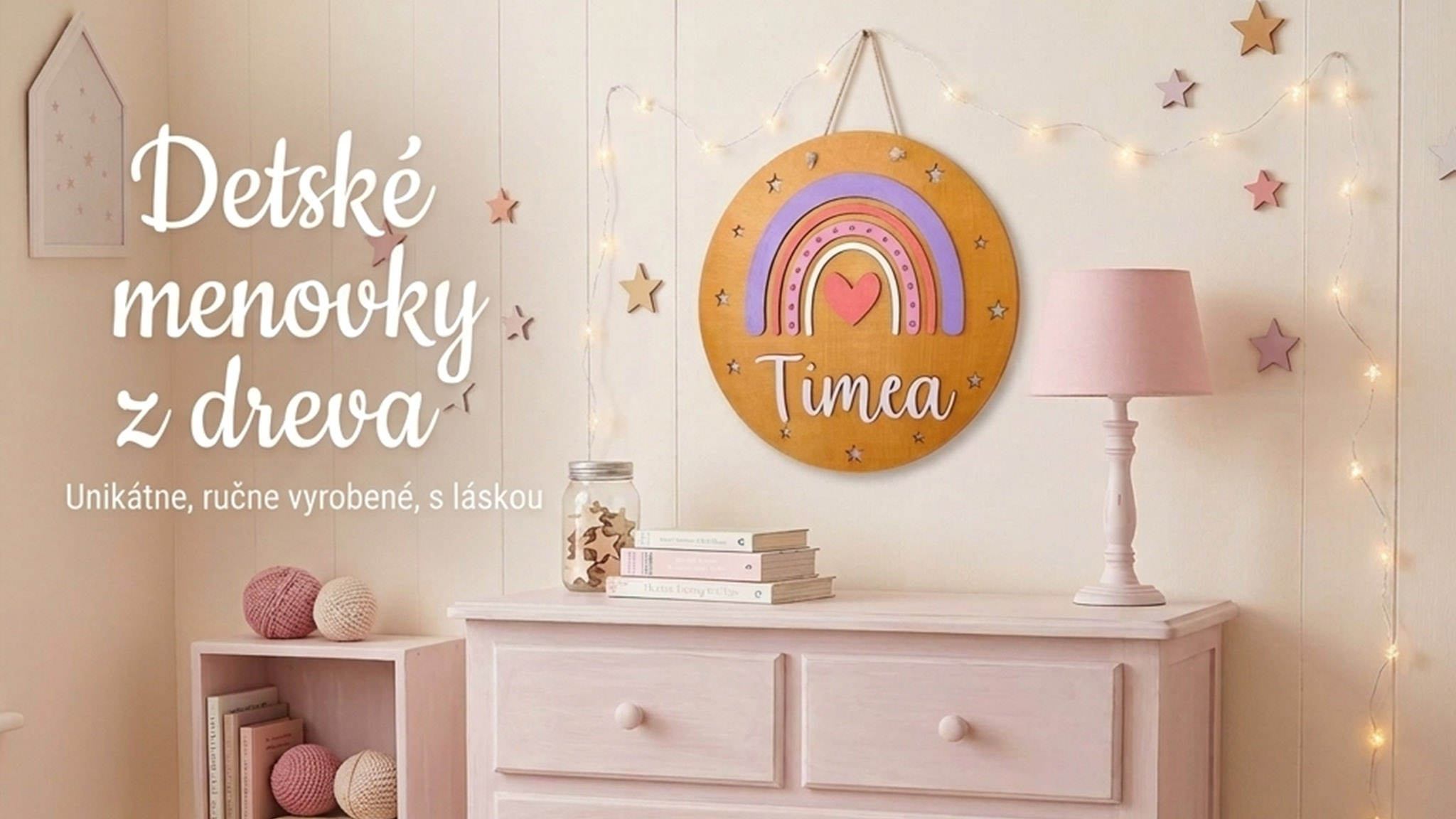 Drevené menovky do detskej izby pre deti