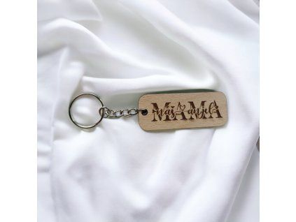Drevená kľúčenka MAMA – náš anjel
