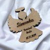 Drevená magnetka na krstiny- Anjelik