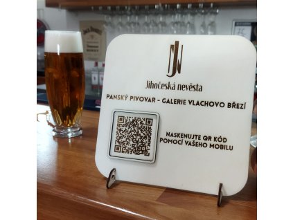 Reklamní cedulka s QR kódem