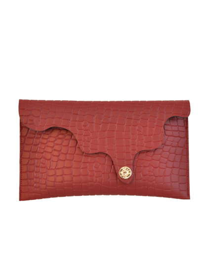 KOŽENÉ PSANÍČKO WAVE ON CROCO BORDEAUX