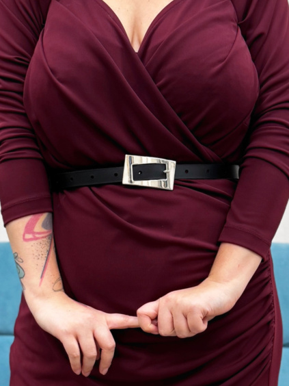 KOŽENÝ PÁSEK OLYMPIADA BLACK GOLD (Velikost S)