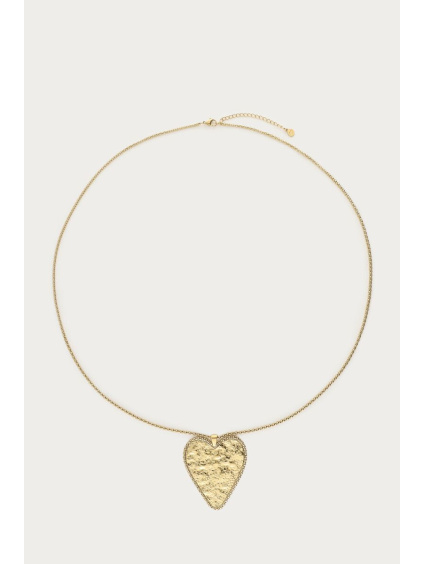 product images nomads long necklace with statement heart gold front 1