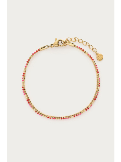 product images mystic bracelet with red dots gold front