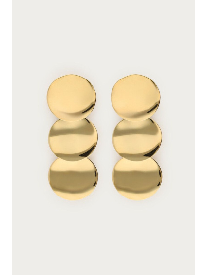 product images statement drop earrings with three red knots gold front
