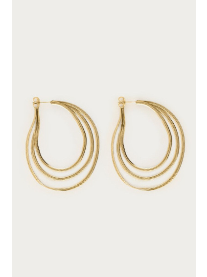 product images drop earrings with oval cord gold front