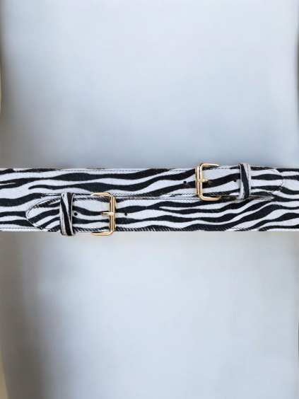 KOŽENÝ PÁSEK EMMA PONY HAIR ZEBRA