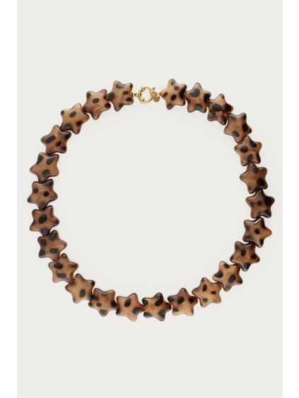 product images brown leopard print necklace with stars packshot
