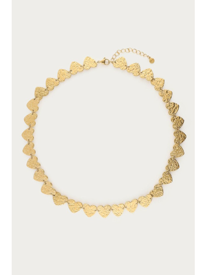 product images necklace with hearts hammered gold front