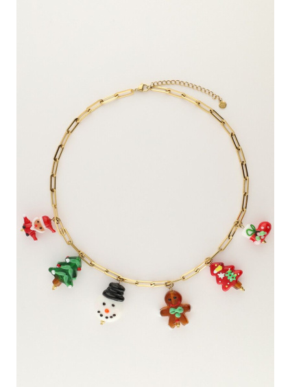product images christmas necklace with multiple charms front 1