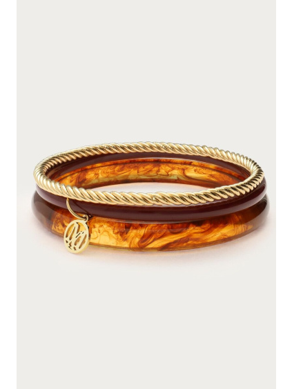 product images gold coloured resin bangle set front