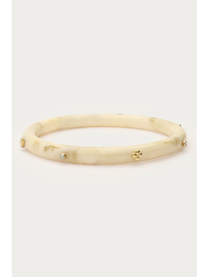 product images white resin bangle with studs packshot