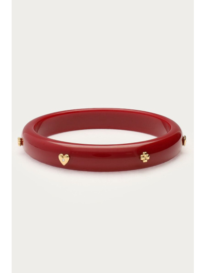 product images burgundy resin bangle with studs packshot